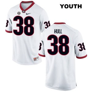 Youth Georgia Bulldogs NCAA #38 Joseph Hull Nike Stitched White Authentic College Football Jersey DSF6254RR